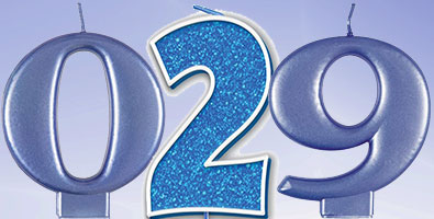 Blue Number Candles