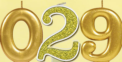 Gold Number Candles