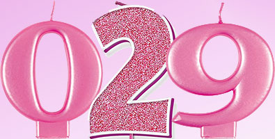 Pink Number Candles