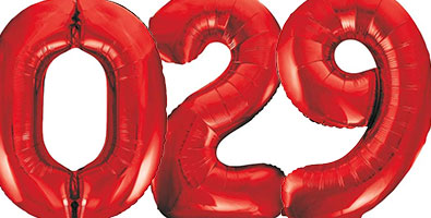 Large Red Shape Number Balloons