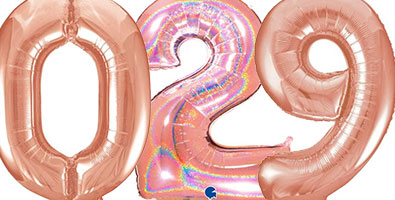 Large Rose Gold Shape Number Balloons