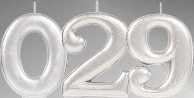 Silver Number Candles