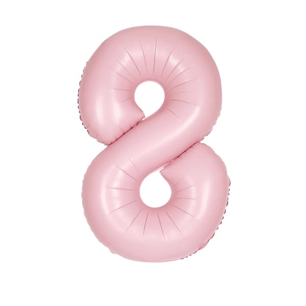 Matte Pink 8 Large Shape Number Balloon