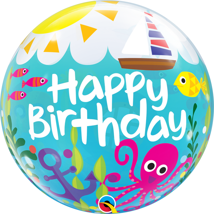 22" Birthday Maritime Bubble Balloon