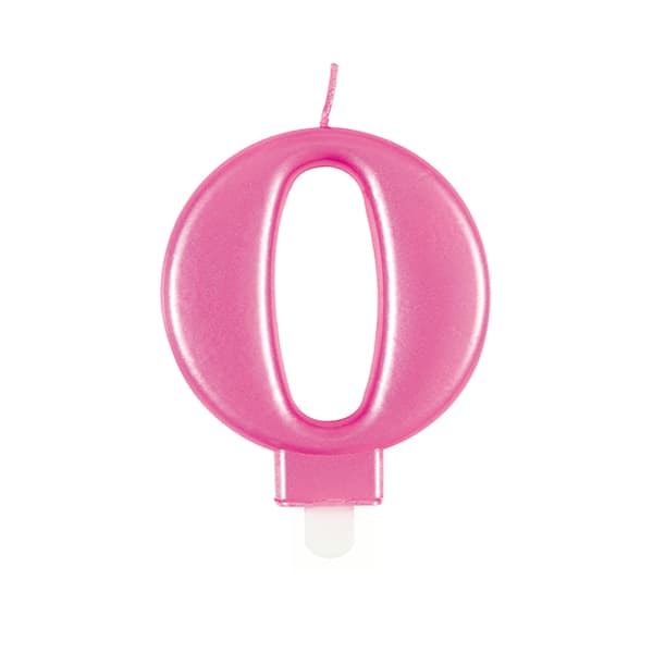 0 Pink Number Candle