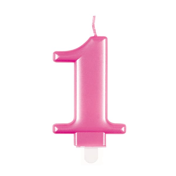 1 Pink Number Candle