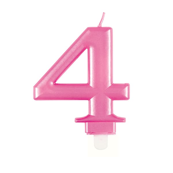 4 Pink Number Candle