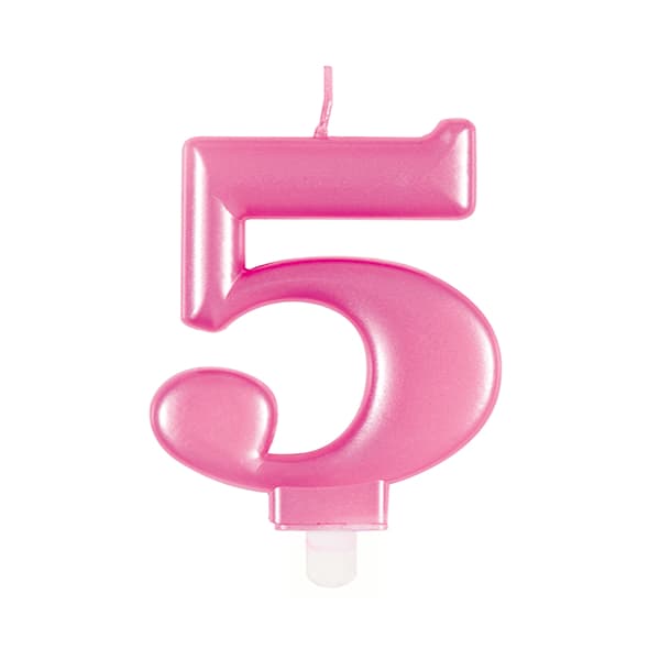 5 Pink Number Candle