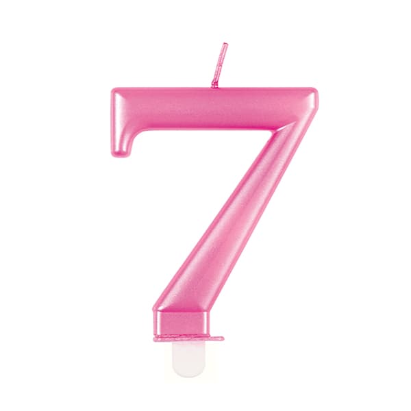 7 Pink Number Candle