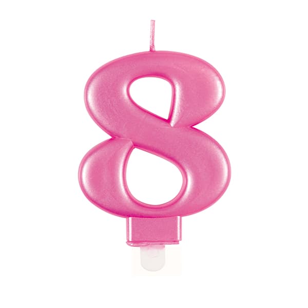 8 Pink Number Candle