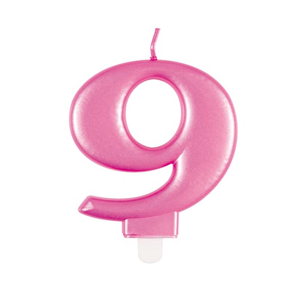 9 Pink Number Candle