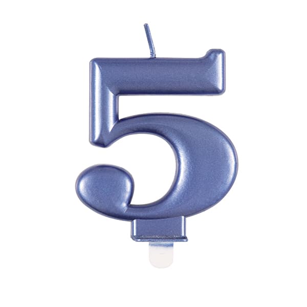 5 Blue Number Candle