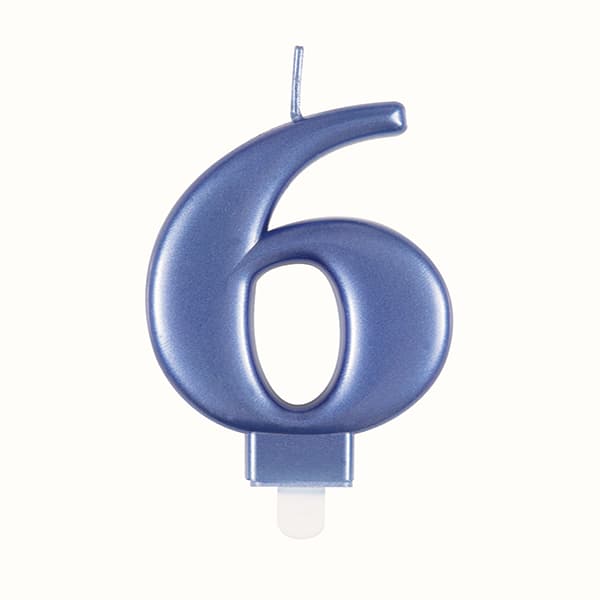 6 Blue Number Candle