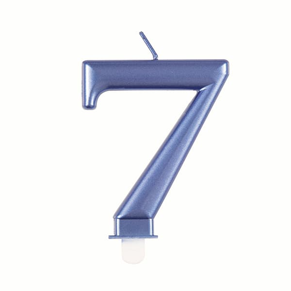 7 Blue Number Candle