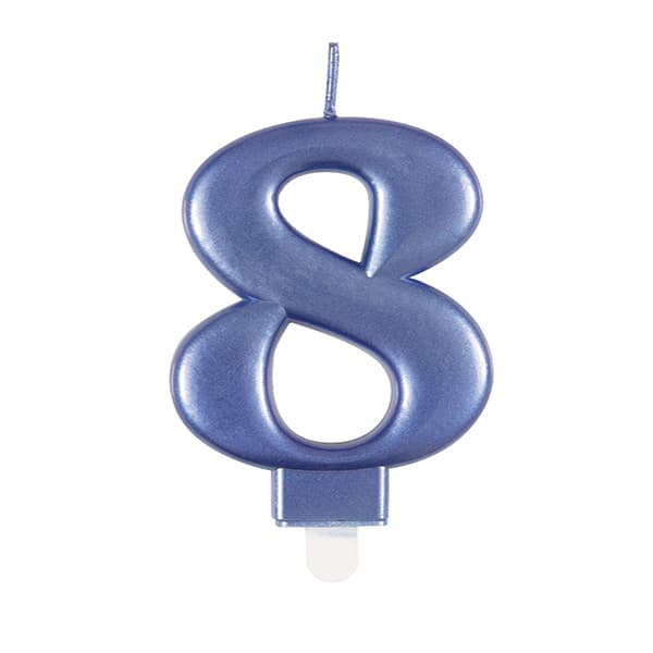 8 Blue Number Candle