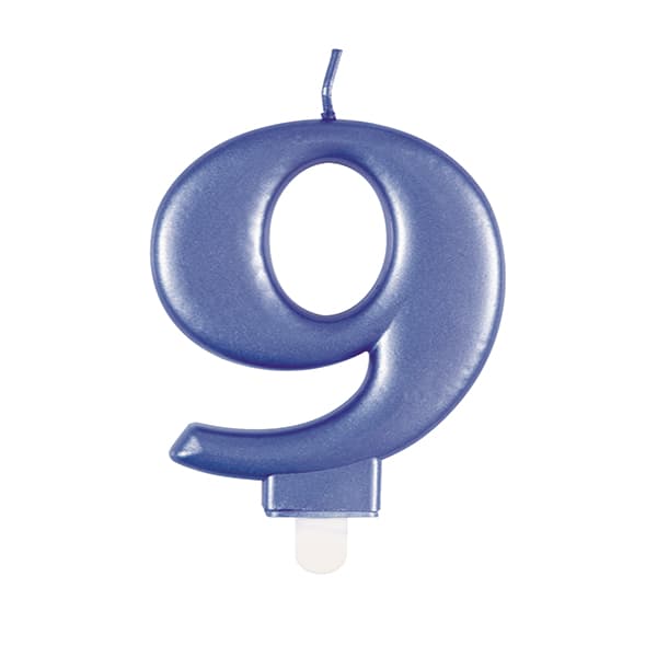 9 Blue Number Candle