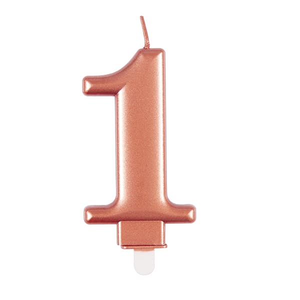 1 Rose Gold Number Candle