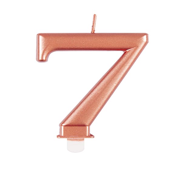 7 Rose Gold Number Candle