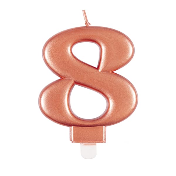 8 Rose Gold Number Candle