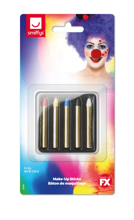 Smiffys Make-Up FX, Face/Body Paint Sticks, Multi-