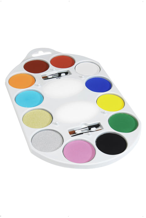 Smiffys Make-Up FX, 12 Colour Palette, Aqua, Multi