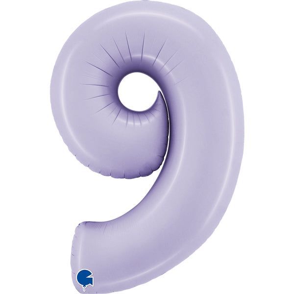 Lilac 9 Large Shape Number Balloon