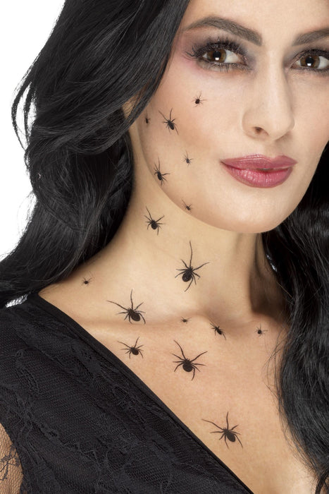 Smiffys Make-Up FX, Crawling Spider Transfers, Bla