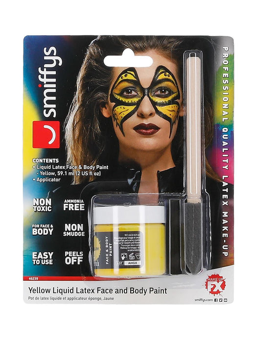 Smiffys Make-Up FX, Yellow Liquid Latex Kit, with,