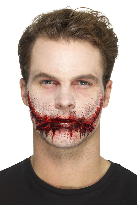 Smiffys Make-Up FX, Latex Stitched Smile Wounds, R