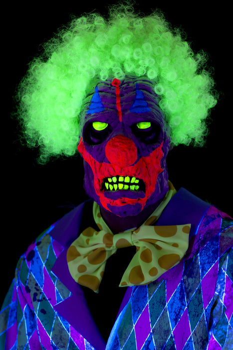 UV Black Light Clown Mask, Multi-Coloured