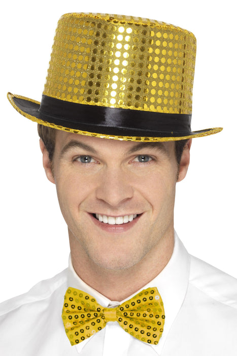 Sequin Top Hat, Gold