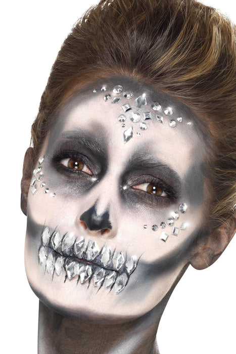 Smiffys Make-Up FX, Jewel Face Gems, Silver