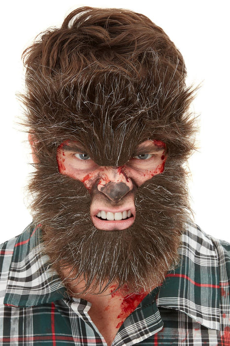 Smiffys Make-Up FX, Werewolf Face Fur, Brown