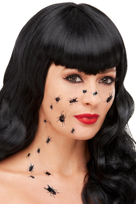 Smiffys Make-Up FX, Creepy Bug Transfers, Black