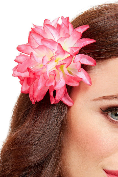 Tropical Hawaiian Flower Hair Clip, Pink