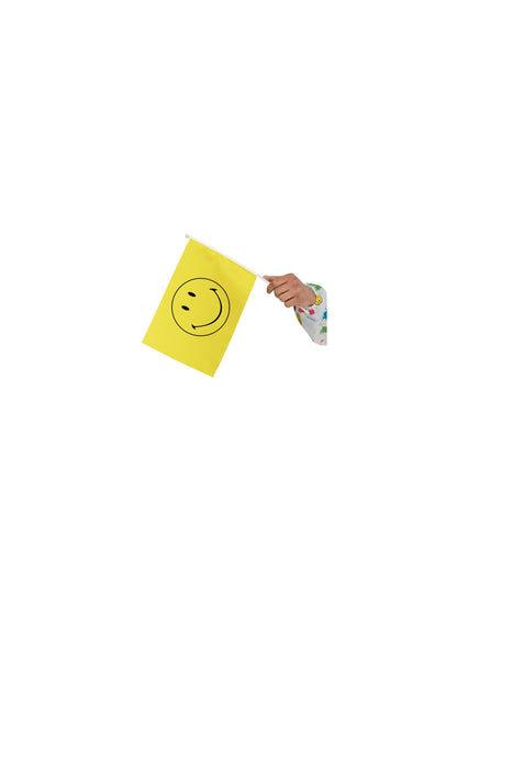 Smiley Small Handheld Flags, Yellow