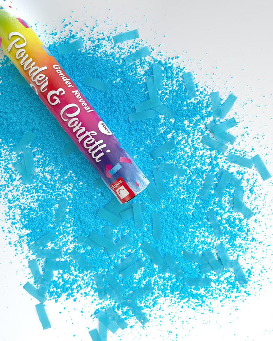 30cm Gender Reveal Confetti & Powder Cannon, Blue