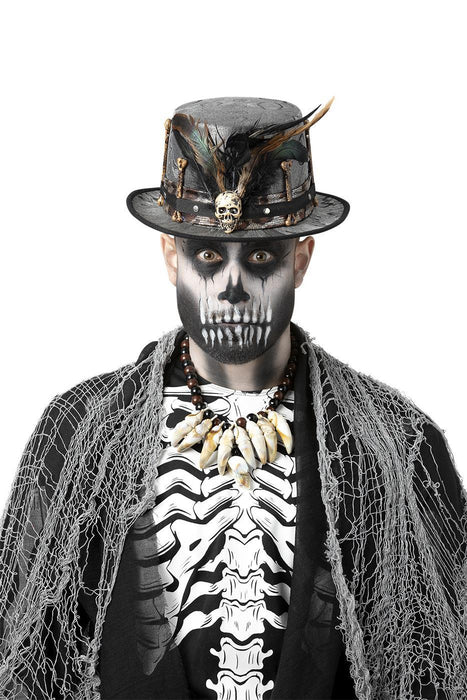 Witch Doctor Distressed Black Top Hat