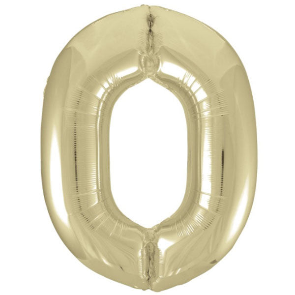 Champagne Gold 0 Large Shape Number Balloon