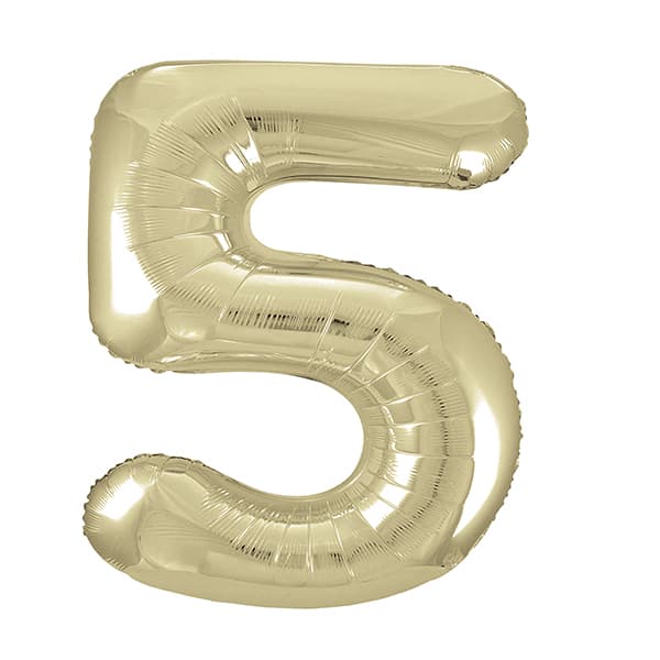 Champagne Gold 5 Large Shape Number Balloon