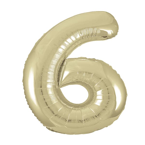 Champagne Gold 6 Large Shape Number Balloon