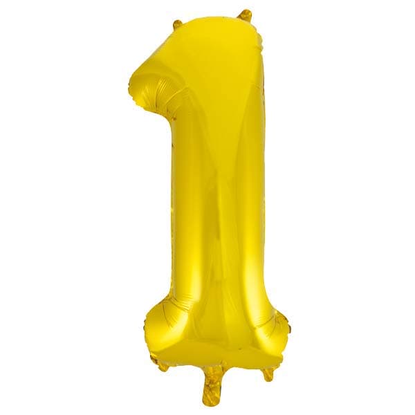 Gold 1 Large Shape Number Balloon