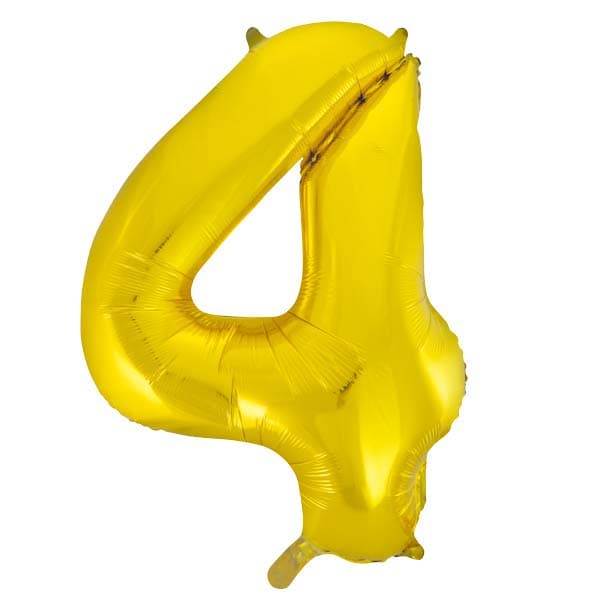 Gold 4 Large Shape Number Balloon