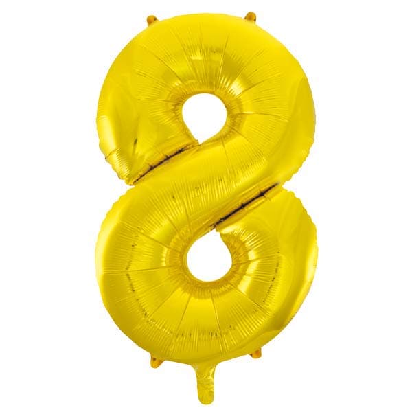 Gold 8 Large Shape Number Balloon