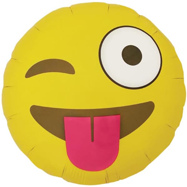 18" Emoticon Winking Foil Balloon