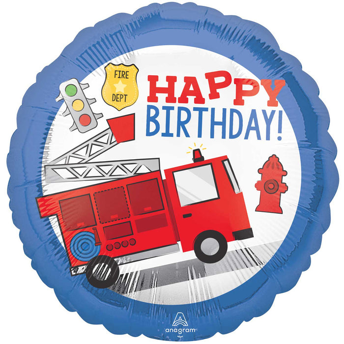 18" Happy Birthday First Responder Foil Balloon