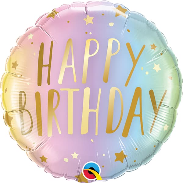 18" Pastel Ombre Happy Birthday Foil Balloon