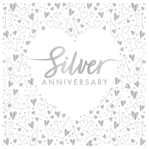 Silver Anniversary Paper Napkins 16pk