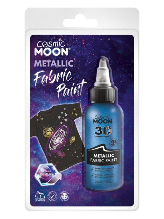 Cosmic Moon Metallic fabric Paint, Blue