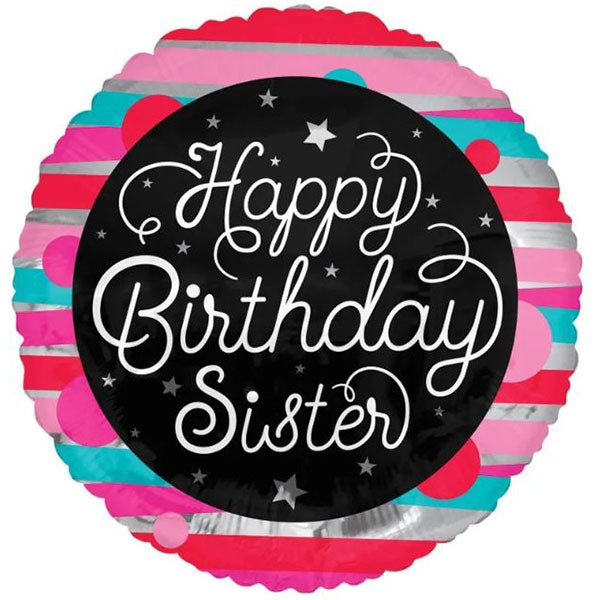 18" Happy Birthday Sister Foil Balloon